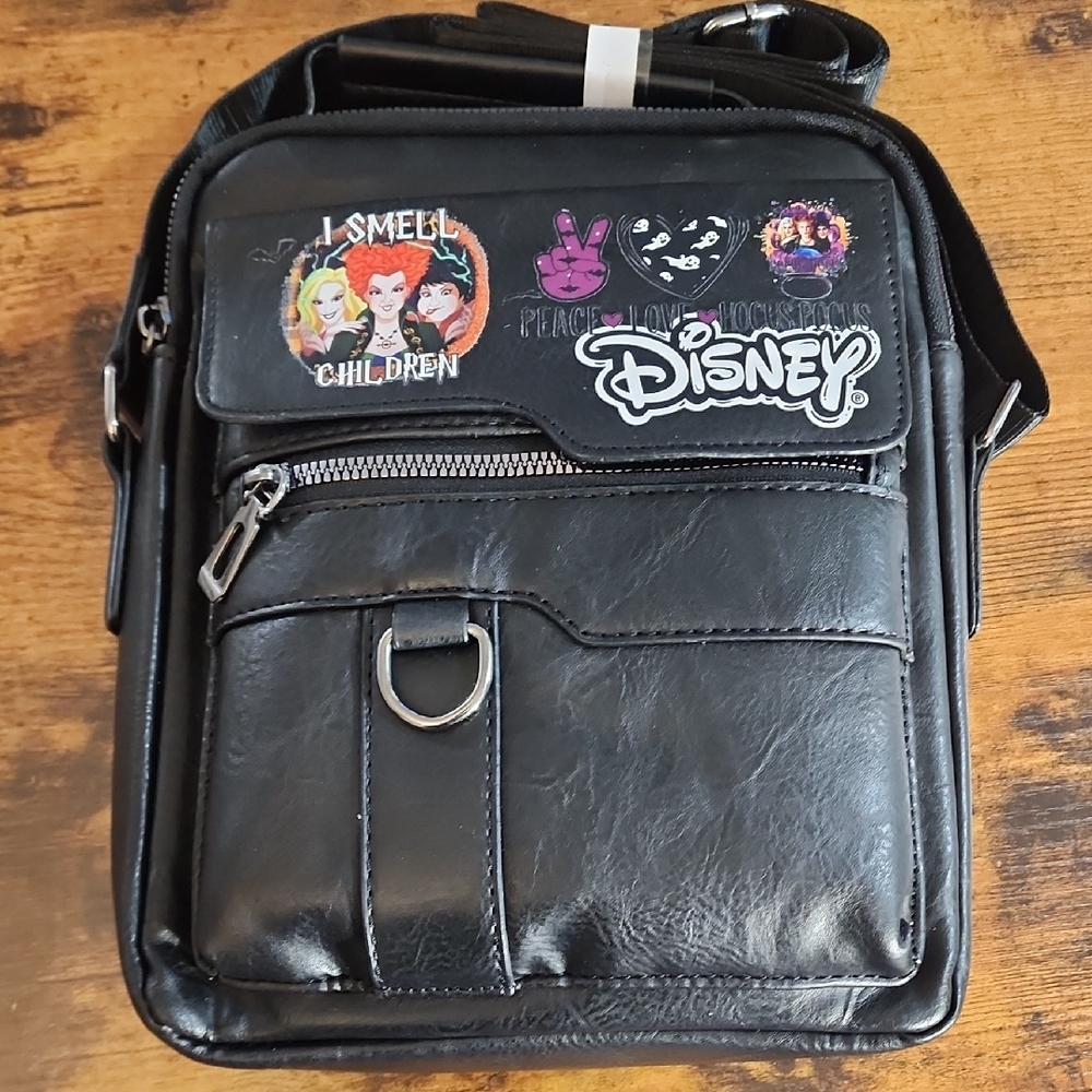 FP Disney Hocus Pocus Black Faux Leather Crossbody Messenger Bag Custom